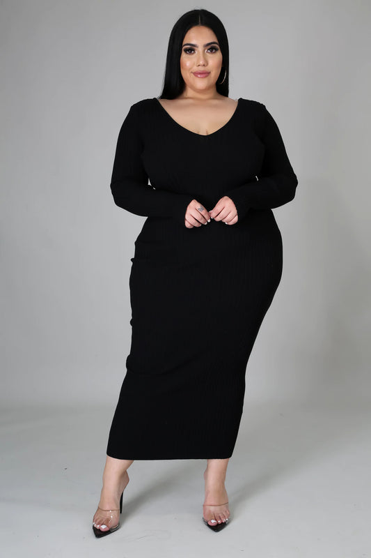 Black Knit Sweater Dress