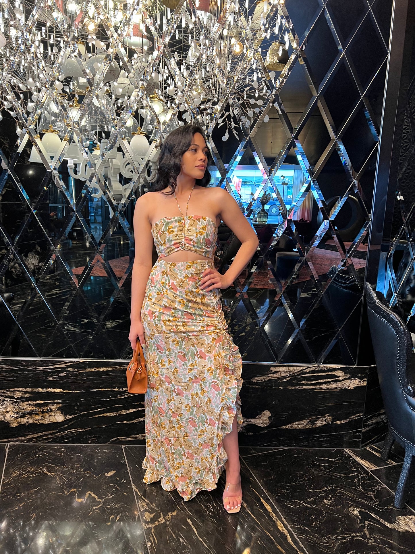 Spring Brown Skirt Set