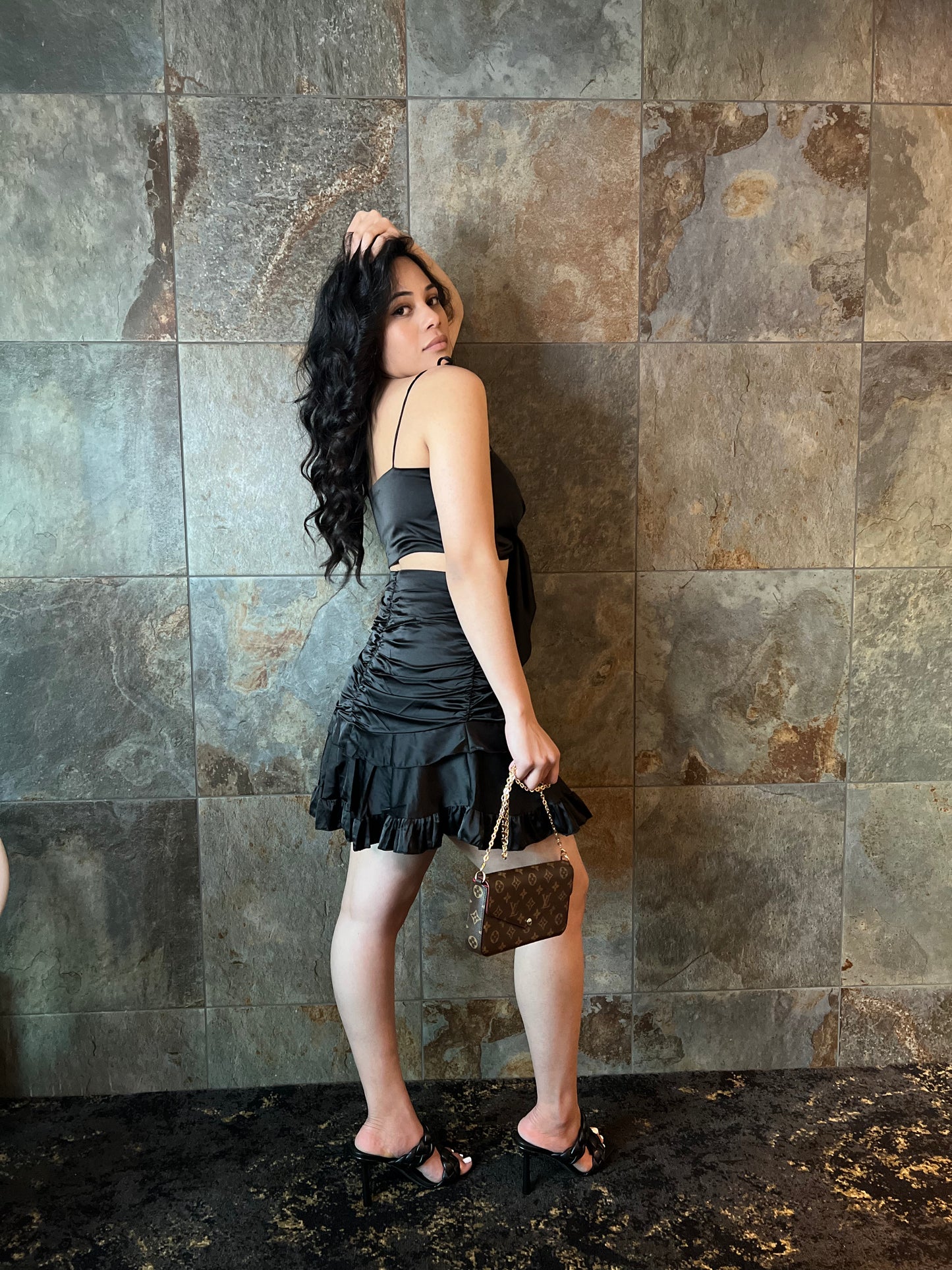 Victoria Black Skirt Set