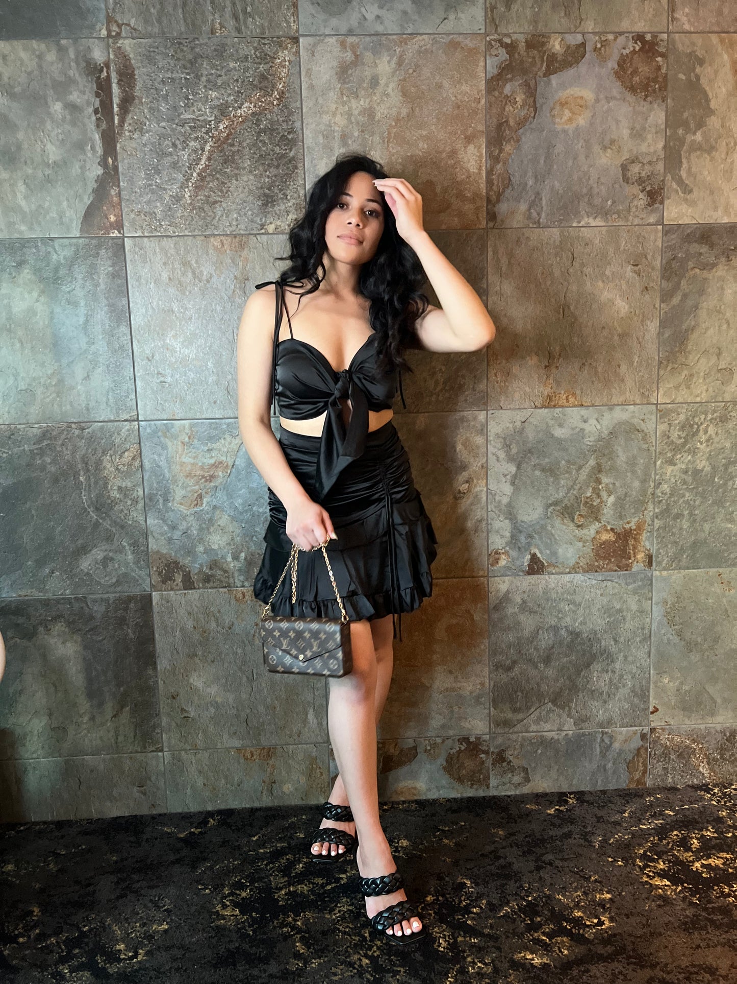Victoria Black Skirt Set