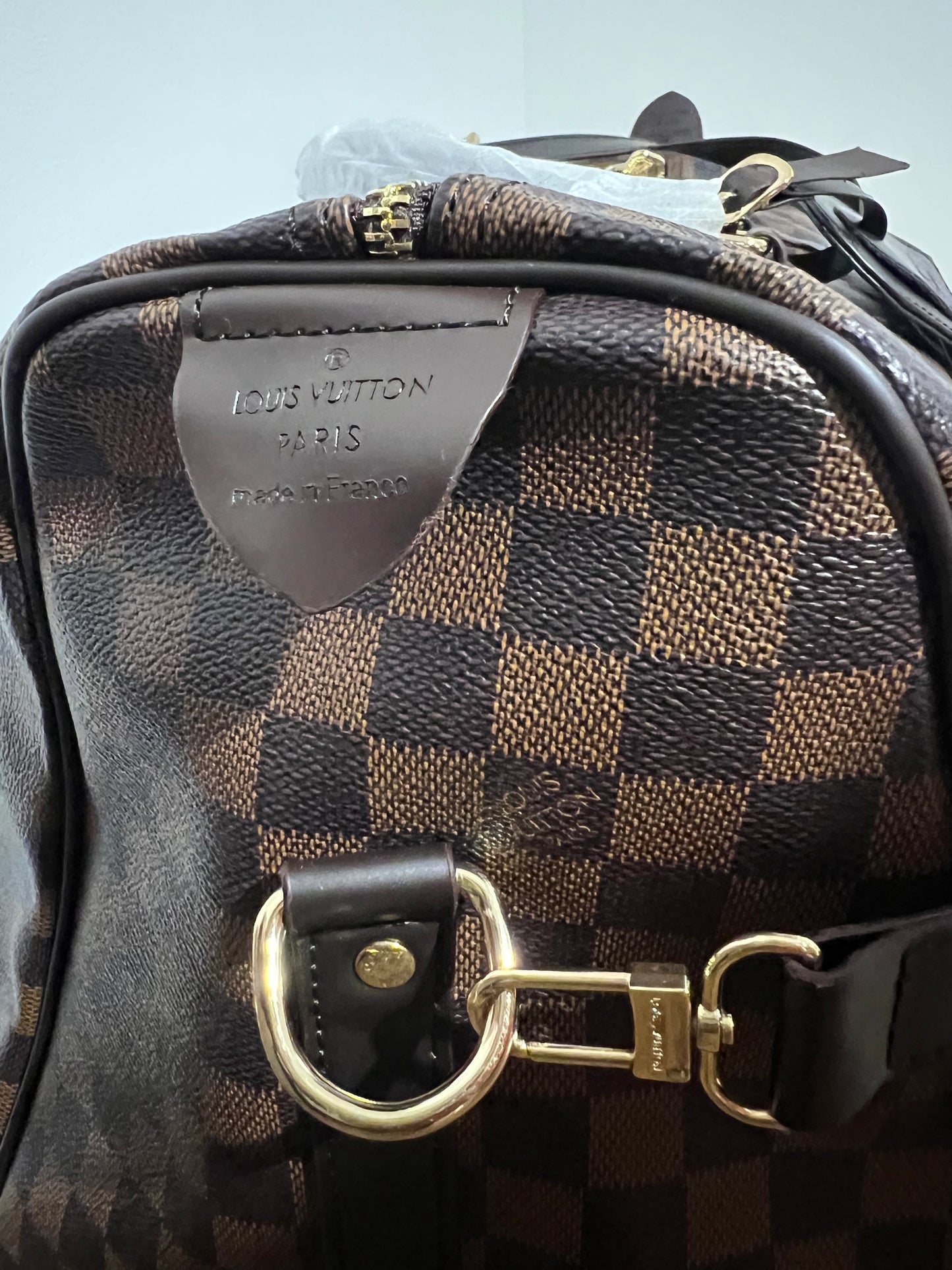 Brown Grid Travel Bag