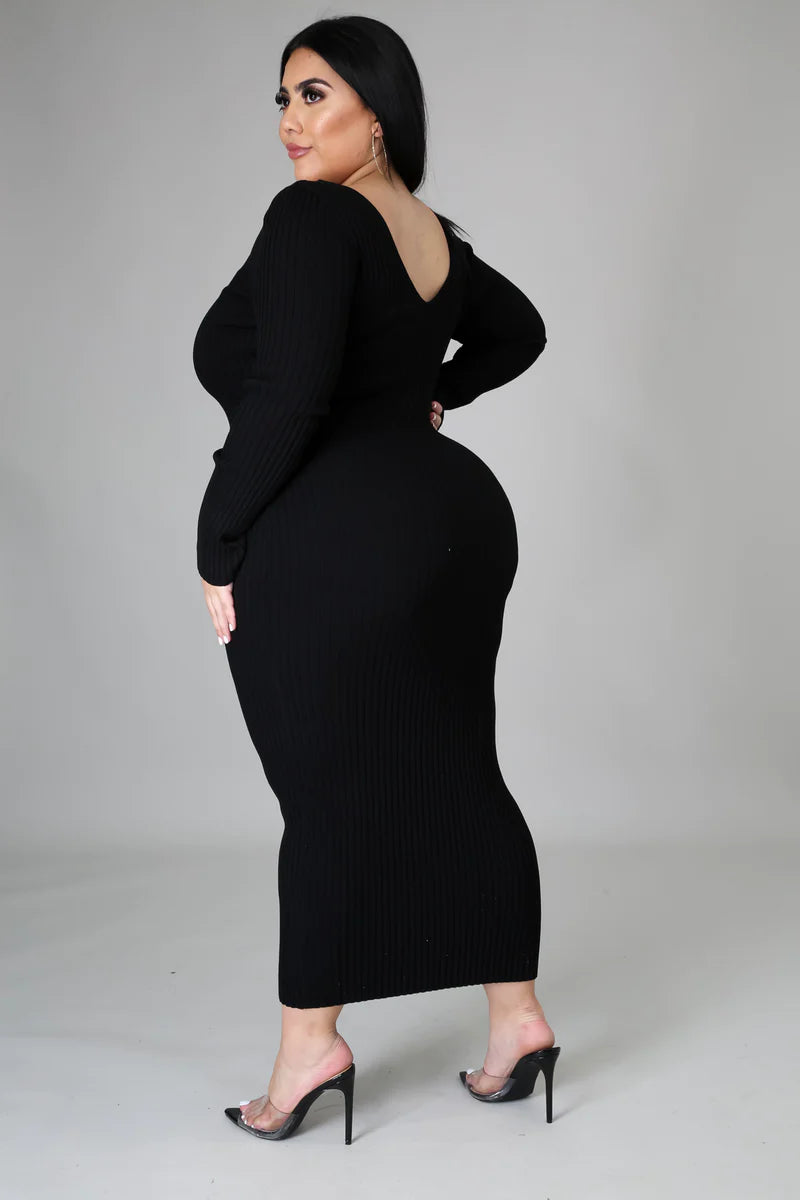 Black Knit Sweater Dress